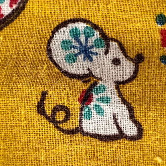 Retro Vintage HAND STITCHED Child Blanket Yellow Orange Multi Animals ADORABLE - Picture 8 of 13